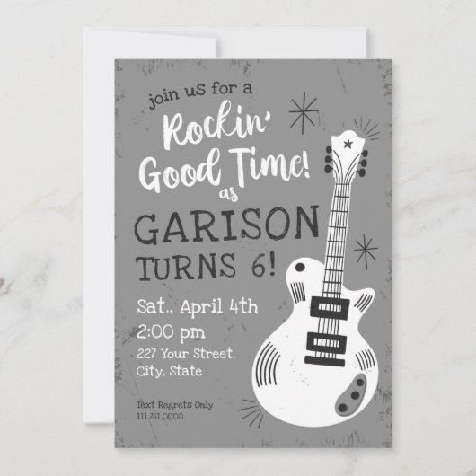 Rocking Good Time Rockstar Birthday Uitnodiging (Voorkant)
