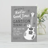 Rocking Good Time Rockstar Birthday Uitnodiging (Staand voorkant)