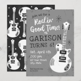 Rocking Good Time Rockstar Birthday Uitnodiging