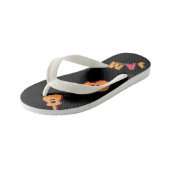 Rocking Guitar, Music Jam Style, Oranje en rode ku Kinder Teenslippers (Schuin)