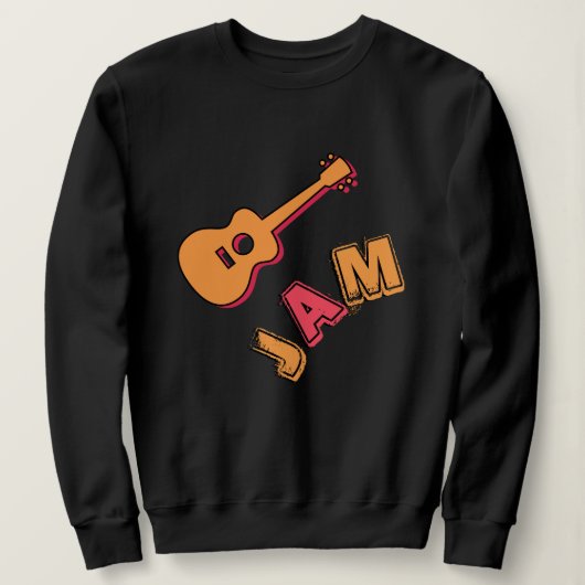 Rocking Guitar, Music Jam Style, Oranje en rode ku Trui (Design voorkant)