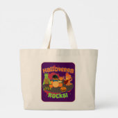 RockIng Halloween Spooky Oktober Cartoon Fun Grote Tote Bag (Achterkant)