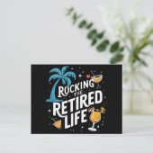 rocking het gepensioneerde leven zomer grappige pe briefkaart (Staand voorkant)