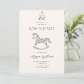 Rocking Horse Art baby shower Kaart (Staand voorkant)