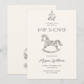 Rocking Horse Art baby shower Kaart (Voorkant / Achterkant)