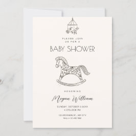 Rocking Horse Art baby shower Kaart