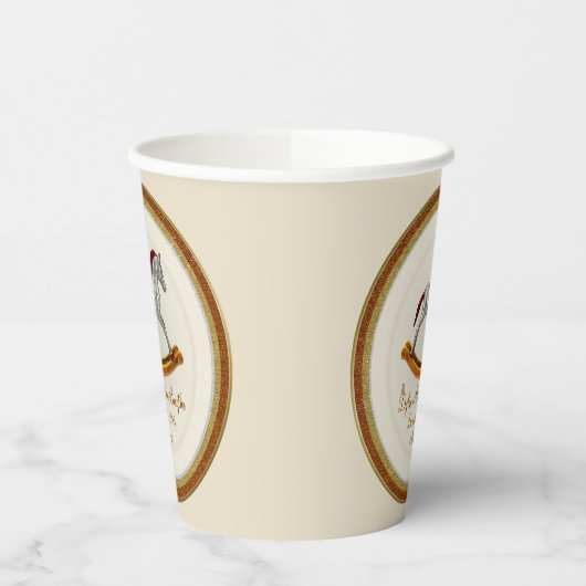 Rocking Horse Baby (gepersonaliseerd) Papieren Bekers (Links)