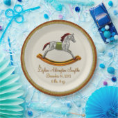 Rocking Horse Baby (gepersonaliseerd) Papieren Bordje (Feest)