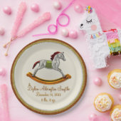 Rocking Horse Baby (gepersonaliseerd) Papieren Bordje (Feest)
