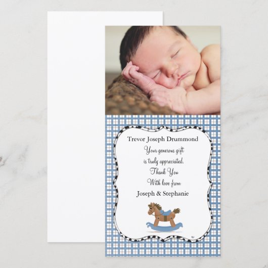 Rocking Horse Baby Hartelijk dank Bedankkaart (Voorkant / Achterkant)