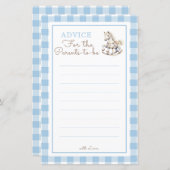 Rocking Horse Baby shower Advies voor de Ouders (Voorkant / Achterkant)