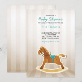 Rocking Horse Baby shower Boy Kaart