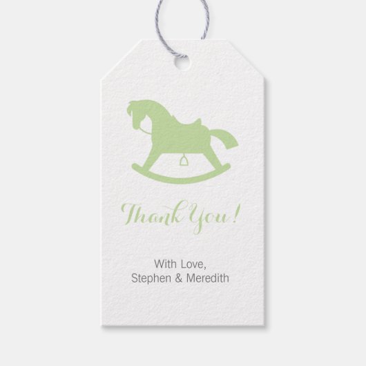 Rocking Horse Baby shower Gepersonaliseerde Gift L Cadeaulabel (Voorkant)