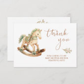 Rocking Horse Baby shower Hartelijk dank Informatiekaartje (Voorkant / Achterkant)