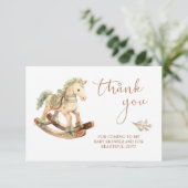 Rocking Horse Baby shower Hartelijk dank Informatiekaartje (Staand voorkant)