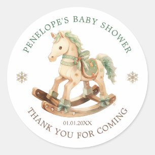 Rocking Horse Baby shower Hartelijk dank Ronde Sticker