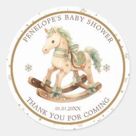 Rocking Horse Baby shower Hartelijk dank Ronde Sticker