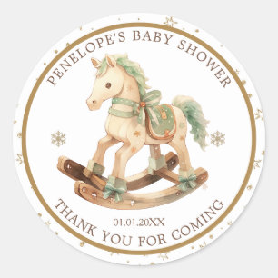 Rocking Horse Baby shower Hartelijk dank Ronde Sticker