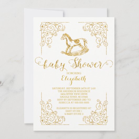  Rocking Horse Baby shower Invitation Kaart (Voorkant)