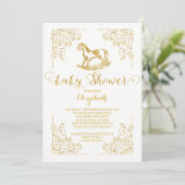  Rocking Horse Baby shower Invitation Kaart (Staand voorkant)