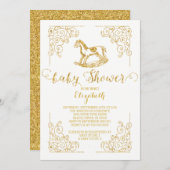  Rocking Horse Baby shower Invitation Kaart (Voorkant / Achterkant)