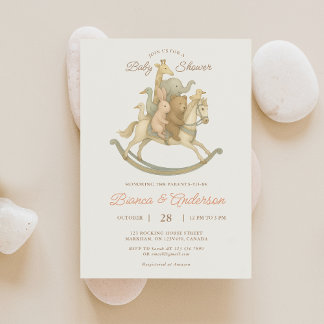 Rocking Horse Baby shower Invitation Kaart