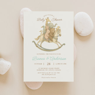  Rocking Horse Baby shower Invitation Kaart
