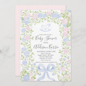 Rocking horse baby shower invitation kaart (Voorkant / Achterkant)