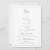 Rocking Horse Baby shower Invitation Mint Kaart (Voorkant)