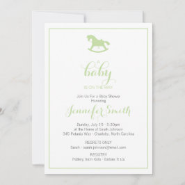 Rocking Horse Baby shower Invitation Mint Kaart