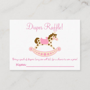 Rocking Horse Baby shower Luier Raffle Tickets Informatiekaartje