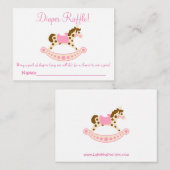 Rocking Horse Baby shower Luier Raffle Tickets Informatiekaartje (Voorkant / Achterkant)