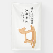 Rocking Horse Baby shower Minimalistisch Baby show Spandoek (Verticaal)