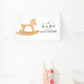 Rocking Horse Baby shower Minimalistisch Baby show Spandoek (Insitu)
