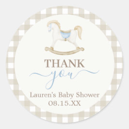 Rocking Horse Baby shower Ronde Sticker