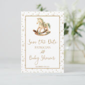 Rocking Horse Baby shower Save the Date Kaart (Staand voorkant)