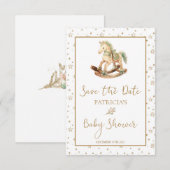 Rocking Horse Baby shower Save the Date Kaart (Voorkant / Achterkant)