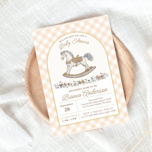  Rocking Horse Baby shower Uitnodigen Kaart