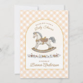  Rocking Horse Baby shower Uitnodigen Kaart (Achterkant)