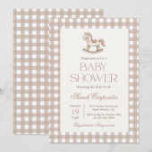 Rocking Horse Baby shower uitnodiging (Voorkant / Achterkant)