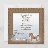 Rocking Horse Baby Shower-uitnodigingen Kaart (Achterkant)