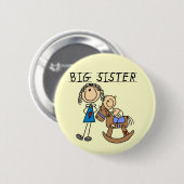 Rocking Horse Big Sister T-shirts en cadeautjes Ronde Button 5,7 Cm (Voorkant /achterkant)