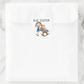 Rocking Horse Big Sister T-shirts en cadeautjes Ronde Sticker (Tas)