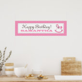 Rocking Horse Birthday Banner voor meisjes Poster (Keuken)