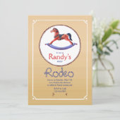 Rocking Horse Birthday Party Kaart (Staand voorkant)