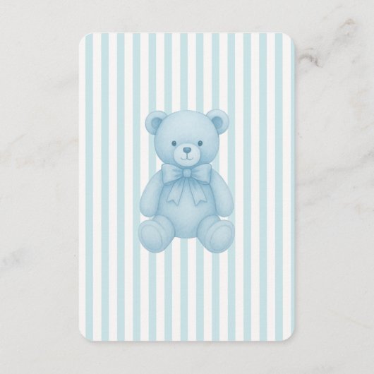 Rocking Horse Blauw Baby shower Luier Raffle Informatiekaartje (Achterkant)