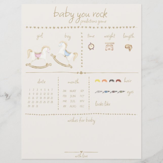 Rocking Horse Blauw Roze Geslachtsneutraal Baby sh (Voorkant)