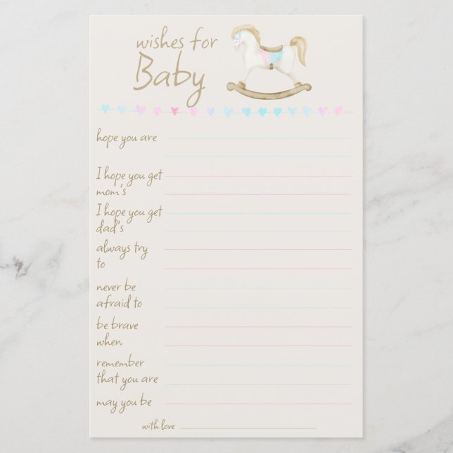 Rocking Horse Blauw Roze Geslachtsneutraal Baby sh (Voorkant)