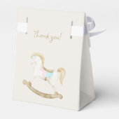 Rocking Horse Blauw Roze Geslachtsneutraal Baby sh Bedankdoosjes (Achterkant)