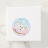 Rocking Horse Blauw Roze Geslachtsneutraal Baby sh Bedankjes Labels (In situ)